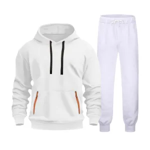 Men'S Fashion Casual Autumn Solid Color Long-Sleeve Loose Hoodies Pants Two-Piece Set