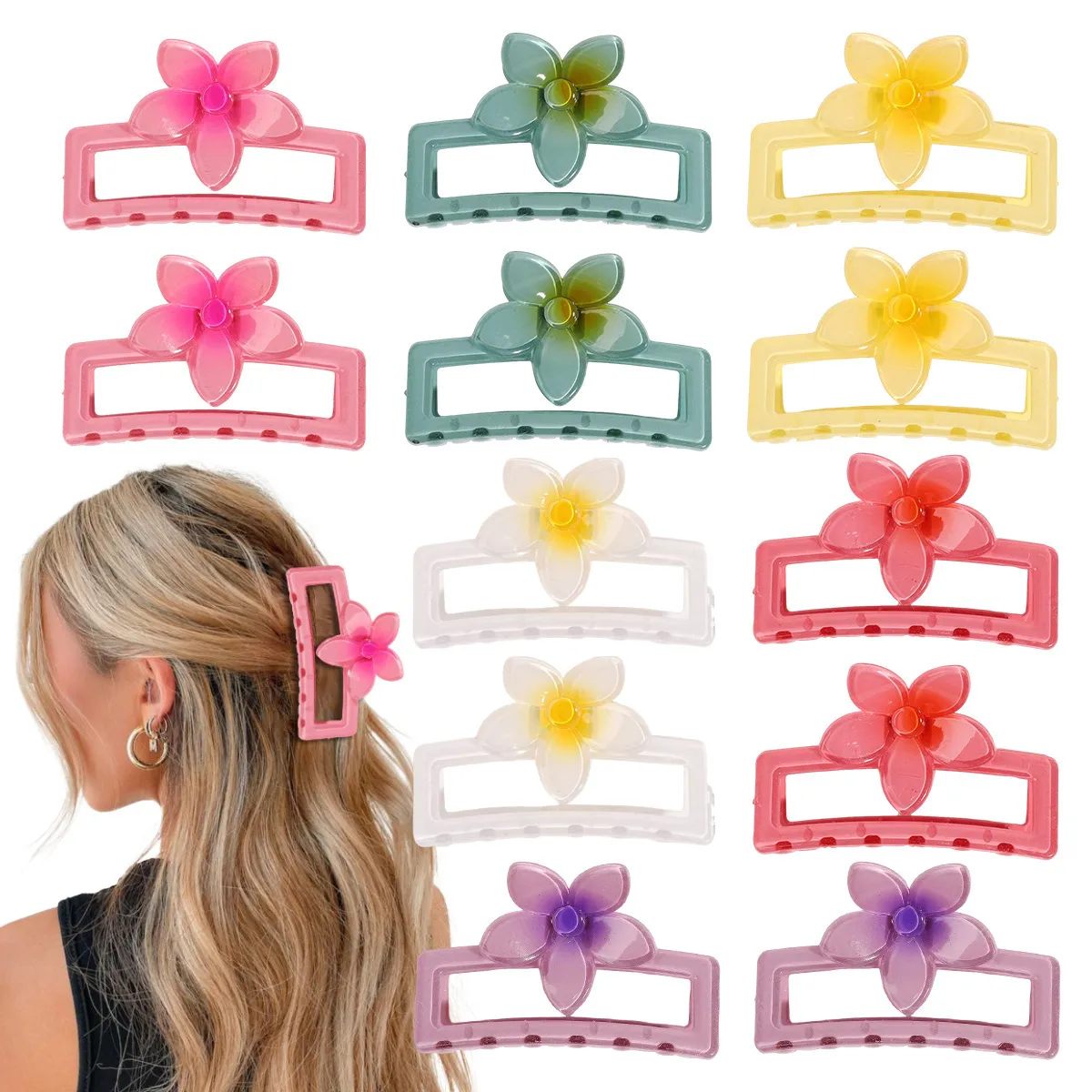 Fashion Square Floral Hair Accessories