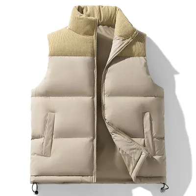 Men'S Fashion Casual Autumn And Winter Cotton-Padded Vest Jacket