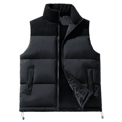 Men'S Fashion Casual Autumn And Winter Cotton-Padded Vest Jacket
