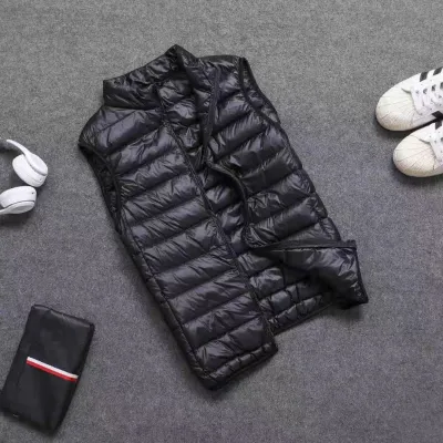 Men'S Fashion Casual Autumn Winter Solid Color Thin Cotton-Padded Vest