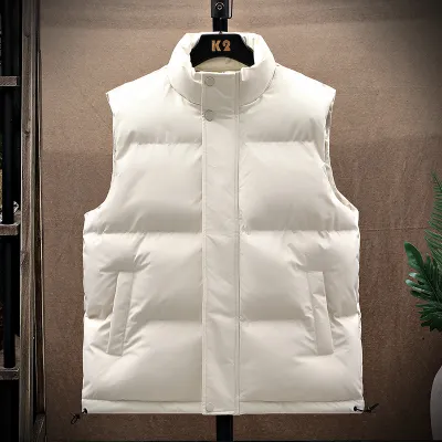 Men'S Fashion Casual Autumn And Winter Cotton Thickened Warm Sleeveless Vest
