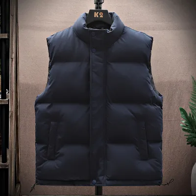 Men'S Fashion Casual Autumn And Winter Cotton Thickened Warm Sleeveless Vest