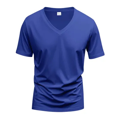 Men'S Fashion Casual Summer Solid Color Quick-Drying Breathable Loose Short Sleeve T-Shirt