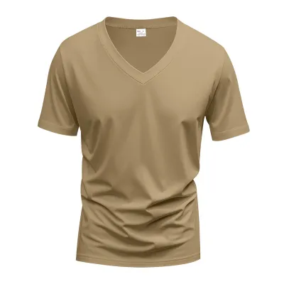 Men'S Fashion Casual Summer Solid Color Quick-Drying Breathable Loose Short Sleeve T-Shirt