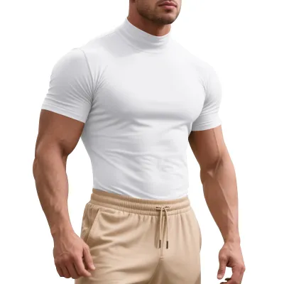 Men'S Fashion Casual Summer Solid Color Short-Sleeve T-Shirt
