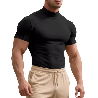 Men'S Fashion Casual Summer Solid Color Short-Sleeve T-Shirt