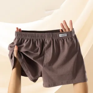 Men'S Fashion Casual Solid Color Cotton Loose Breathable Boxer Shorts Underwear
