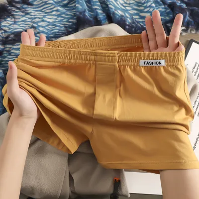 Men Fashion Casual Solid Color Cotton Summer Breathable Boxer Shorts Underwear
