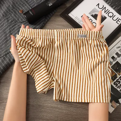 Men'S Fashion Casual Stripe Loose Cotton Boxer Shorts Underwear