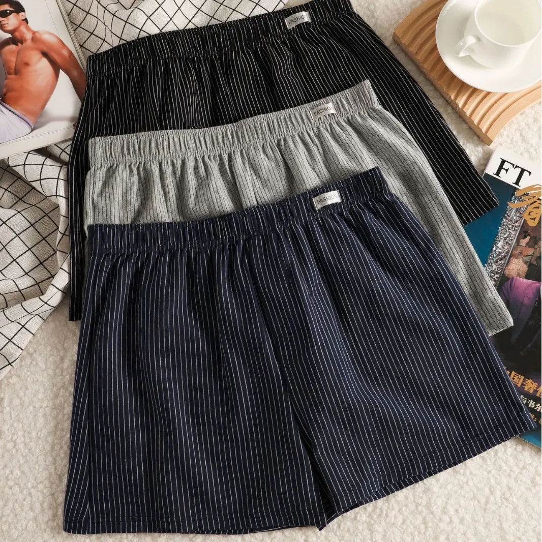 Men'S Fashion Casual Stripe Loose Boxer Shorts Underwear