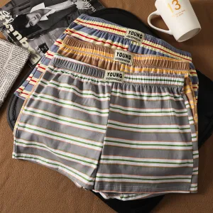 Men'S Fashion Casual Cotton Stripe Breathable Soft And Comfortable Loose Boxer Shorts Underwear