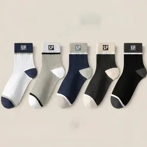 Men'S Fashion Casual Autumn And Winter Sweat-Absorbent Breathable Thick Tube Socks