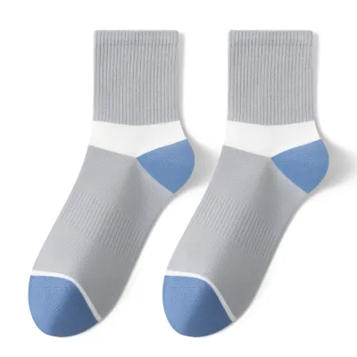 Men'S Fashion Casual Autumn And Winter Color Block Mid-Tube Socks
