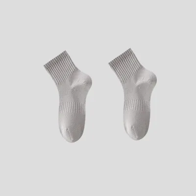 Men'S Fashion Simple Solid Color Autumn And Winter Cotton Breathable Tube Socks