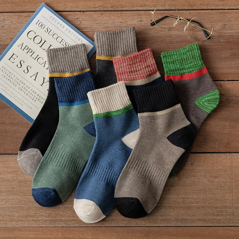 Men'S Fashion Spring And Autumn Mid-Barrel Anti-Odor Sweat Absorbing Short Socks
