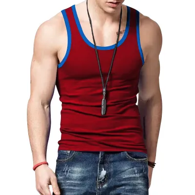 Men'S Fashion Casual Summer Color Block Slim-Fit Tank Top