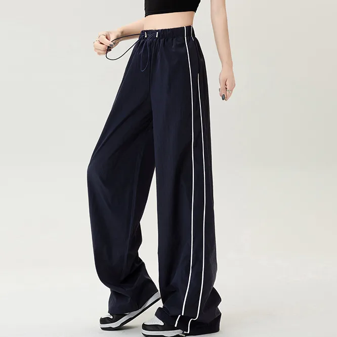 Women Fashion Casual Quick-Drying Drawstring Straight Leg Pants