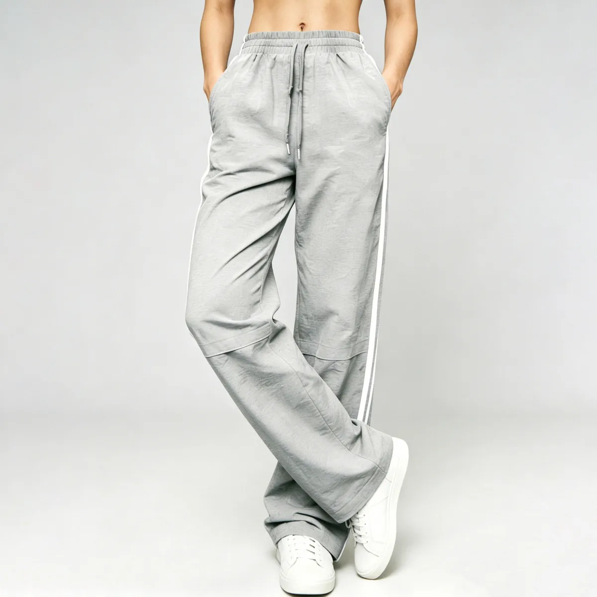 Women'S Fashion Casual Stripe High Waist Wide-Leg Pants