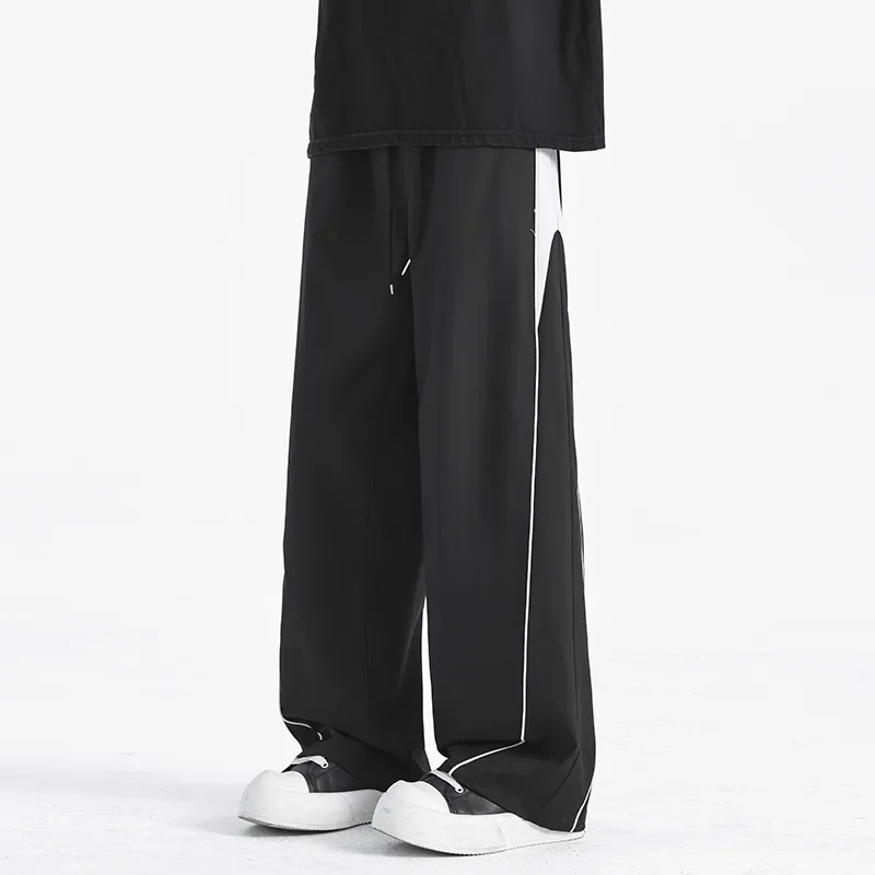 Men'S Fashion Casual Stitching Ice Silk Pants