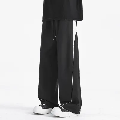 Men'S Fashion Casual Stitching Ice Silk Pants
