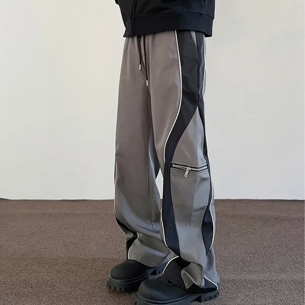 Men'S Fashion Casual Pocket Color Contrast Stripe Pants