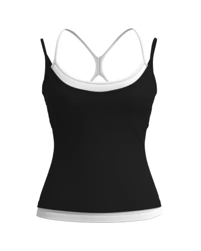 Women Fashion Leopard Stitching Slim-Fit Yoga Camisole