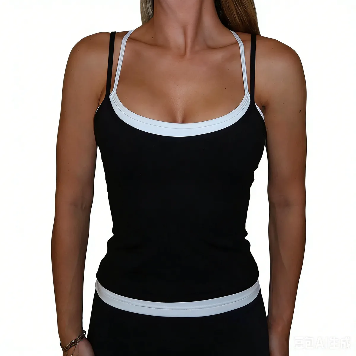 Women Fashion Leopard Stitching Slim-Fit Yoga Camisole