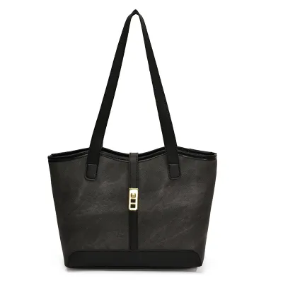 Women Fashion Casual Colorblock Large Capacity Tote Bag