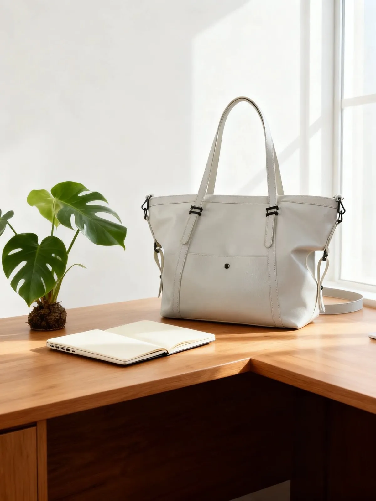 Women Fashion Casual Solid Color Large Capacity Tote Bag
