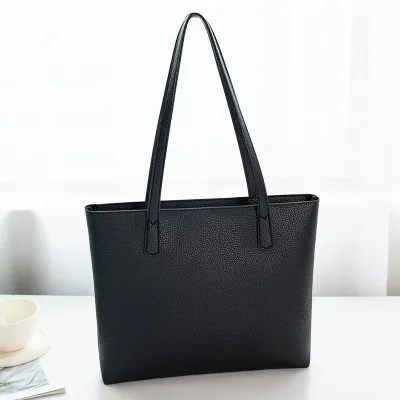 Women Fashion Casual Simple Solid Color Large Capacity Tote Bag
