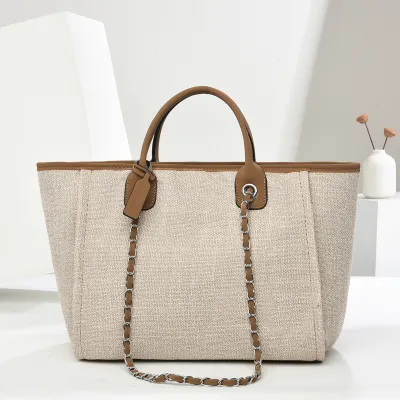 Women Fashion Casual Large Capacity Chain Bucket Tote Bag