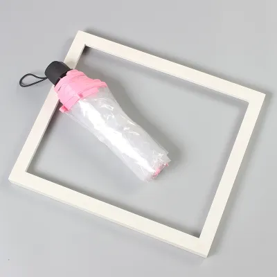 Fashion Transparent Folding Manual Three Folding Umbrella