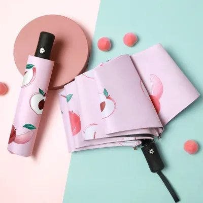 Fashion Fresh Fruit Automatic Folding Uv-Proof Sun-Proof Sunny And Rain Umbrella