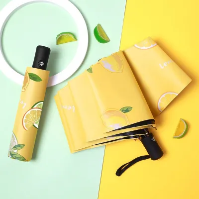 Fashion Fresh Fruit Automatic Folding Uv-Proof Sun-Proof Sunny And Rain Umbrella