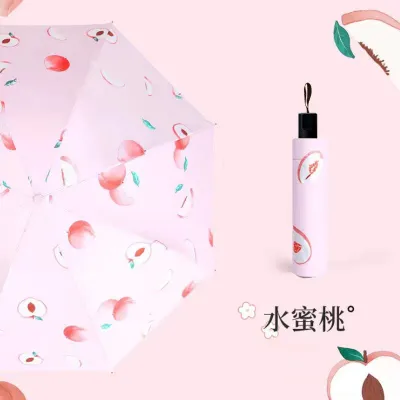 Fashion Fresh Fruit Manual Folding Uv-Proof Sun-Proof Sunny And Rain Umbrella