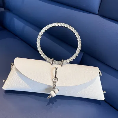 Women Fashion Solid Color Rhinestone Evening Bag
