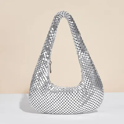 Women'S Fashion Solid Color Gold Aluminum Party Evening Bag