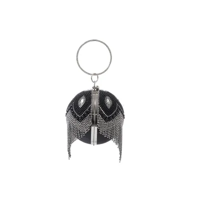 Women Fashion Elegant Tassel Diamond-Encrusted Banquet Clutch Evening Bag