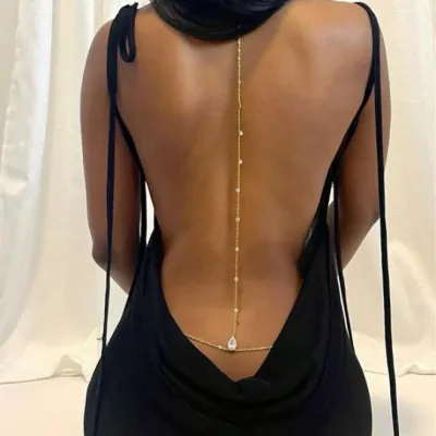 Women Fahsion Sexy Simple Zircon Back Chain Body Chain