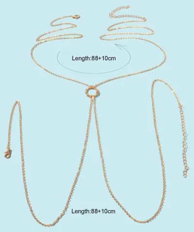 Women Fashion Simple Metal Circle Body Chain