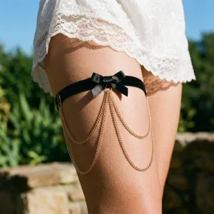 Women Fashion Sexy Tassel Bow Choker Leg Ring Body Chain
