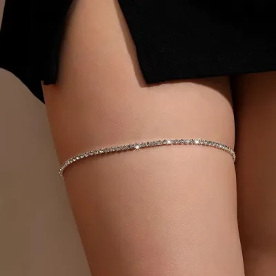 Women Fashion Simple Sexy Shiny Rhinestone Thigh Chain