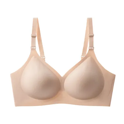 Women'S Fashion Simple Solid Color Traceless Anti-Sagging Bra