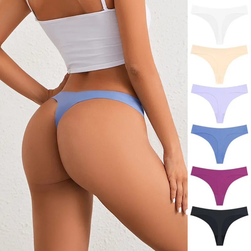 Women Fashion Sexy Simple Solid Color Breathable Low Waist Thong