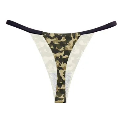 Women Fashion Sexy Camouflage Low Waist Seamless Thong