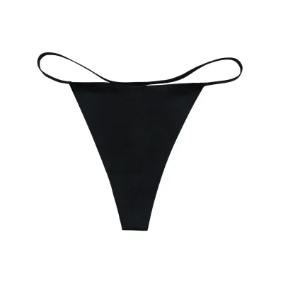 Women Fashion Sexy Solid Color Low Waist Breathable Ice Silk Thong