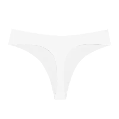 Women Fashion Sexy Simple Solid Color Seamless Ice Silk Thong