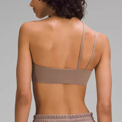 Women'S Fashion Sexysolid Color Thin Shoulder Strap Inclined Shoulder Sports Yoga Bra