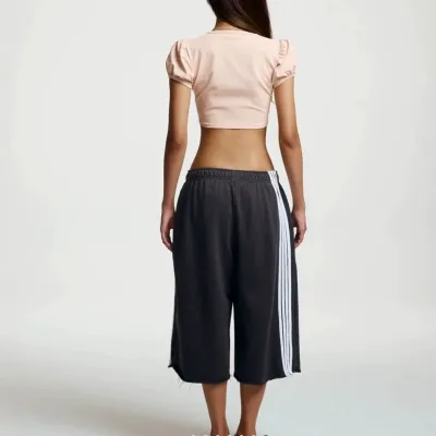 Women Fashion Casual Stripe Loose Sports Pants